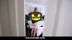 SisLovesMe - Slutty Stepsis Fucked On Halloween
