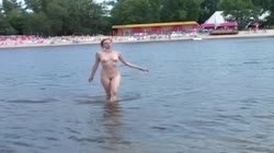 Nude teen friends expose themselves in the water